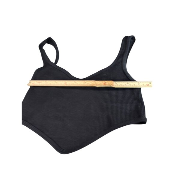 Zara Ribbed Scoop Neck Crop Tops Set Of 2 Black & White XS-S Stretchy Fitted Sty - Picture 10 of 11